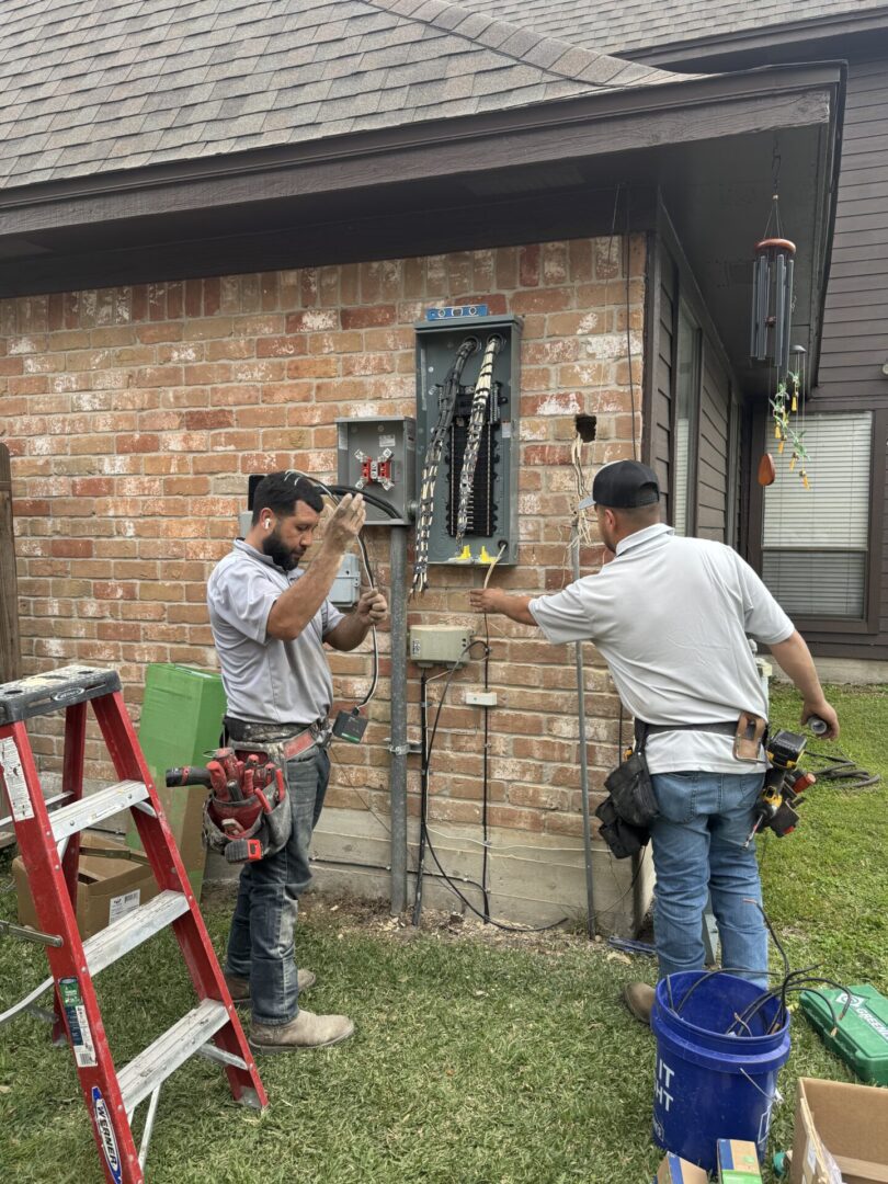 Licensed residential electrician performing a safety inspection in Friendswood, TX.